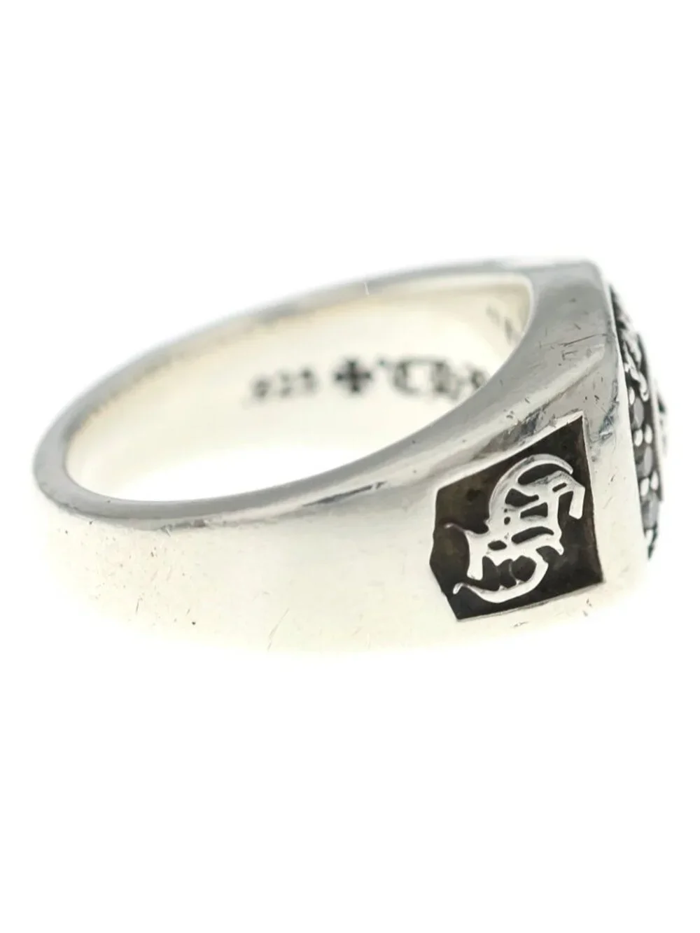 Chrome Hearts SM Champion Small Ring Pave Diamond Silver